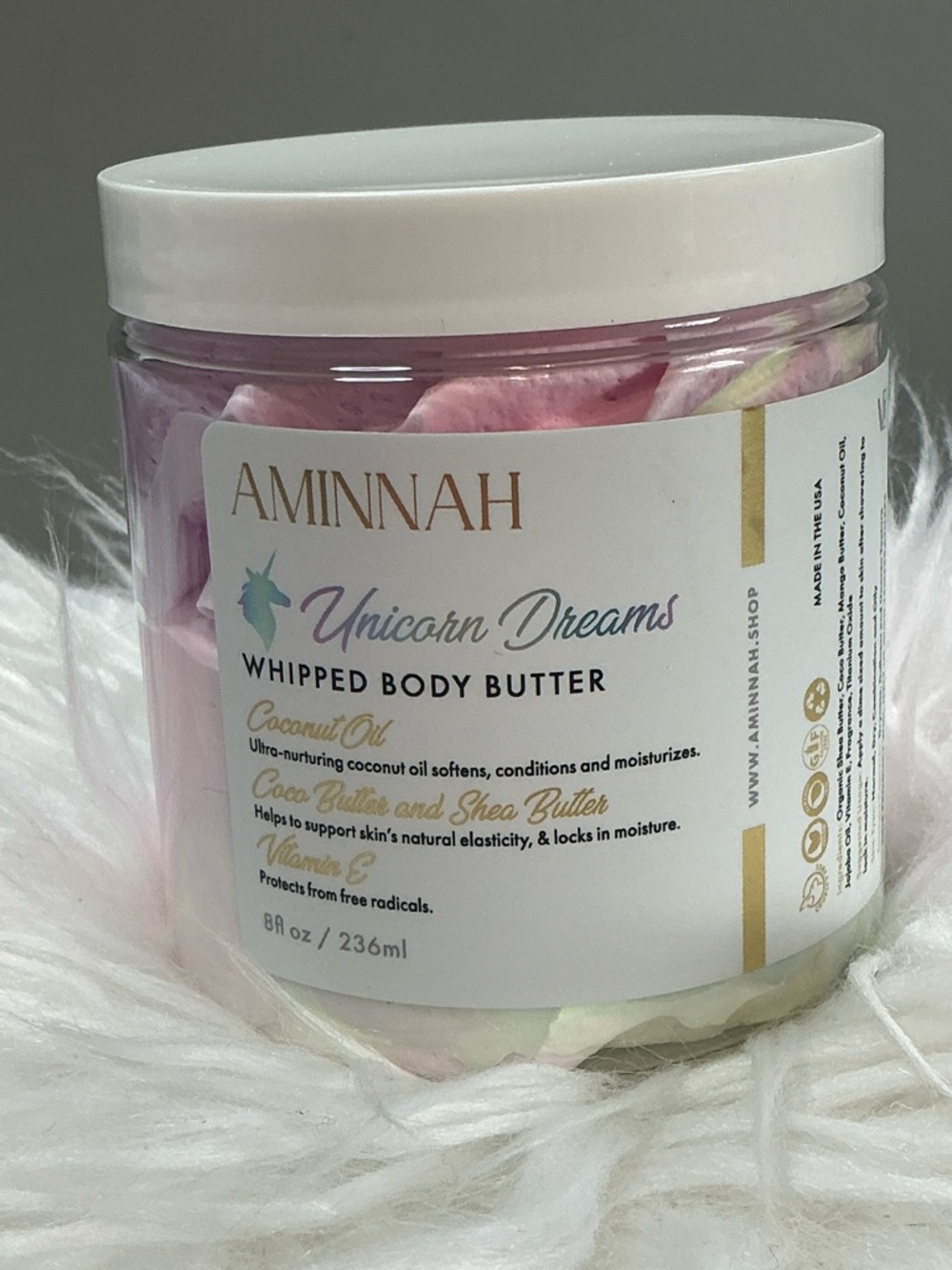 Aminnah Unicorn Dreams Whipped Body Butter 8 fl oz NEW